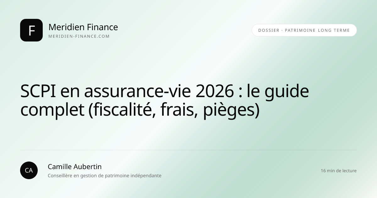 SCPI en assurance-vie 2026 : le guide complet (fiscalité, frais, pièges)